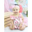 Ligth Pink Rose Fusion Loose Pant Romper with Ligth Pink Bow & Lace Straps LR199